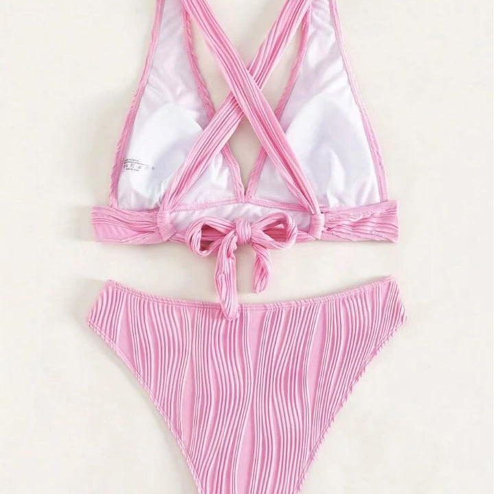 Damen Bikini-Set mit modernem Wickeldesign und geschmackvollen Rippendetails Drune