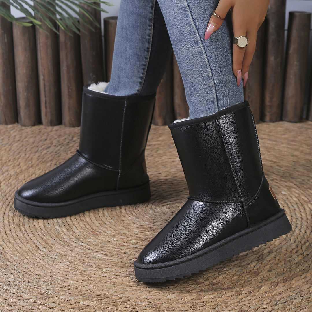 Damen kuschelige Winterboots mit warmem Innenfutter Drune