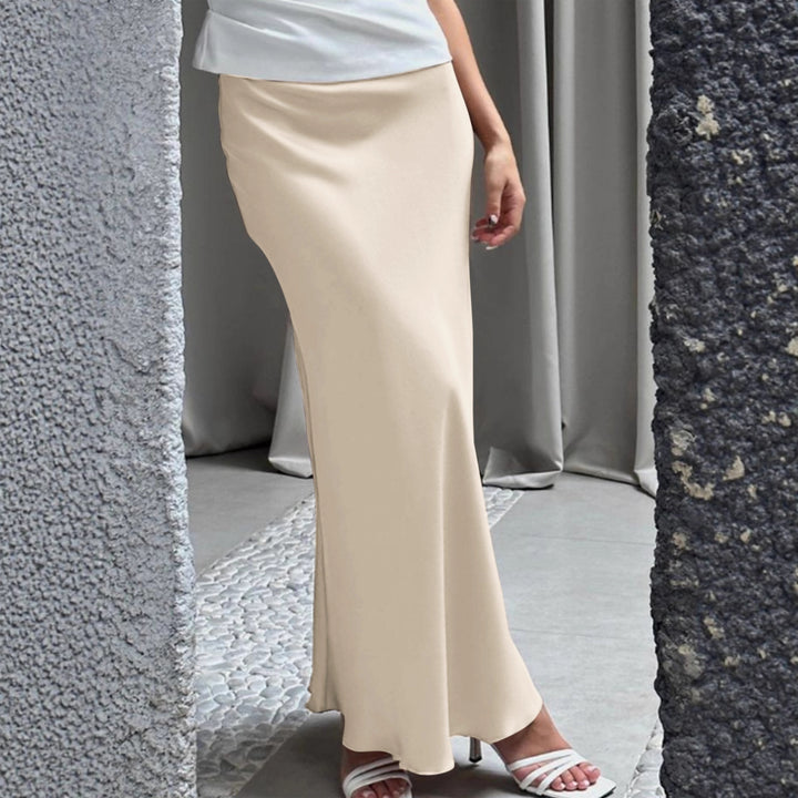 Damen Elegante Maxirock mit fließendem Schnitt und hohem Taillenbund Drune