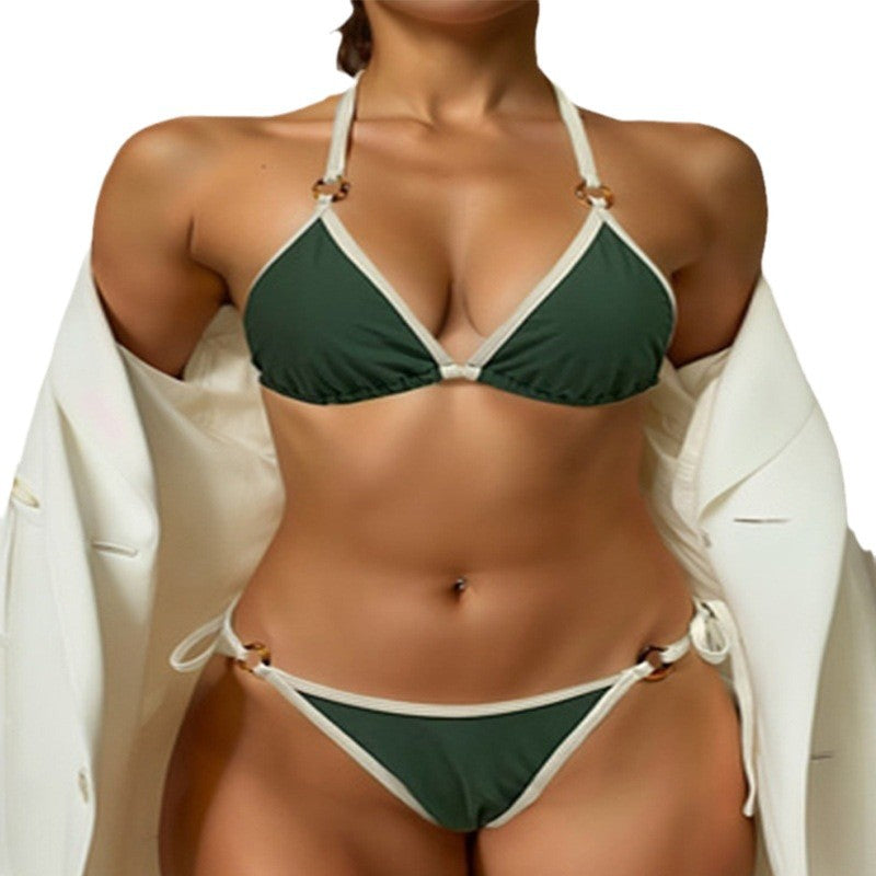Damen Triangel-Bikini mit eleganten Goldakzenten Drune