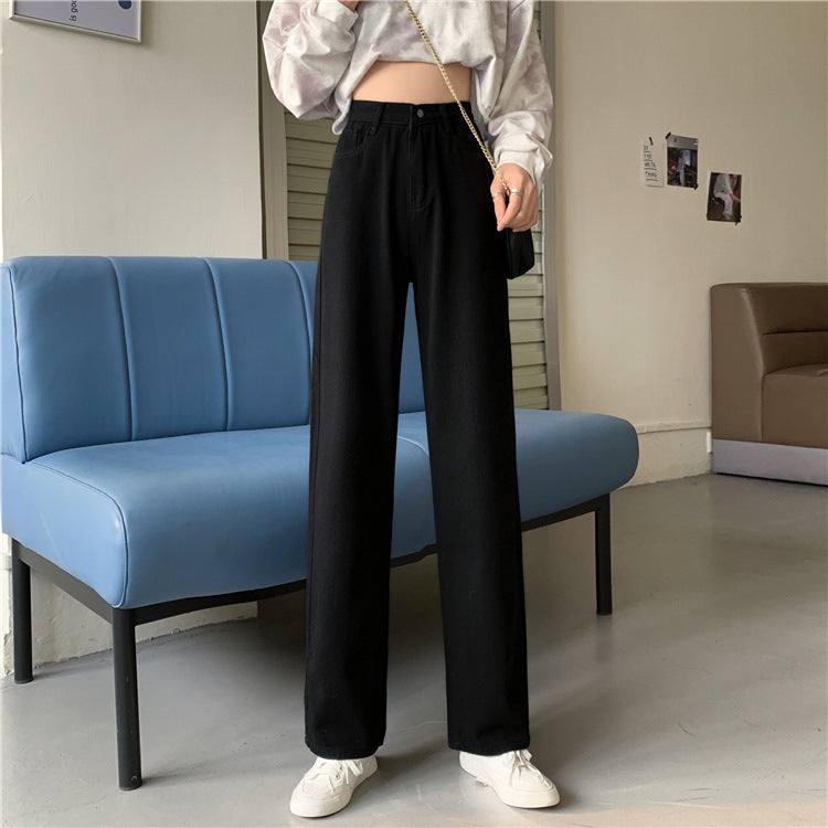 Damen Weit geschnittene Jeans mit hohem Bund Drune