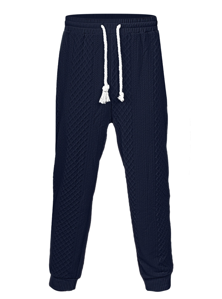 Herren nan Thermo-Zopfstrick-Jogginghose mit breitem Rippenbund und dekorativer Kordel Drune