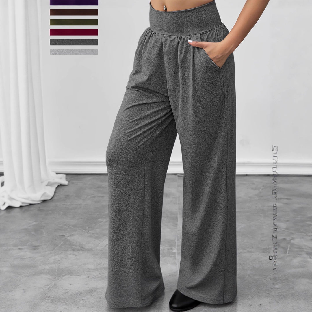 Damen gemütliche Freizeithose mit elastischem Bund und Seitentaschen Drune