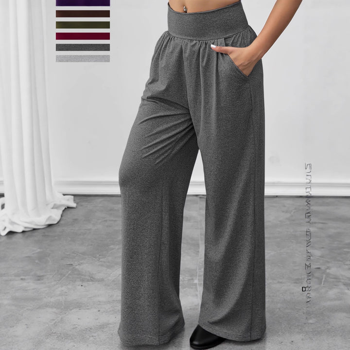 Damen gemütliche Freizeithose mit elastischem Bund und Seitentaschen Drune