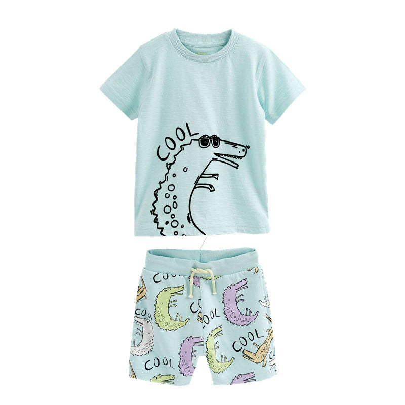 Jungen Kurzarm T-Shirt und Shorts Set Drune