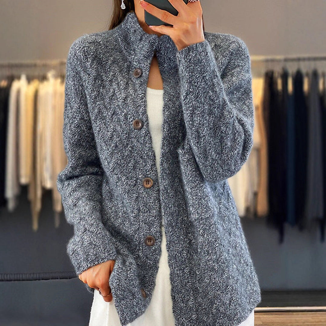 Damen Strickjacke mit modischem Zopfmuster Drune