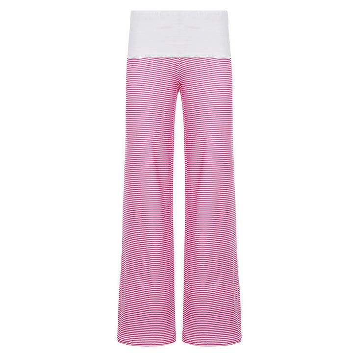 Damen Modische, komfortable Lounge-Hose mit Streifenmuster und elastischem Bund Drune