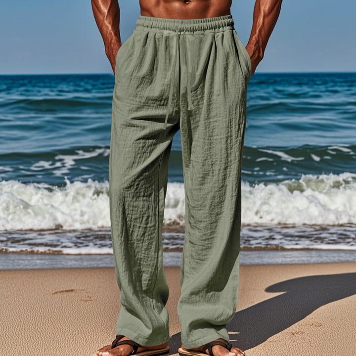 Herren Lässige Strandhose mit elastischem Bund und praktischen Seitentaschen Drune