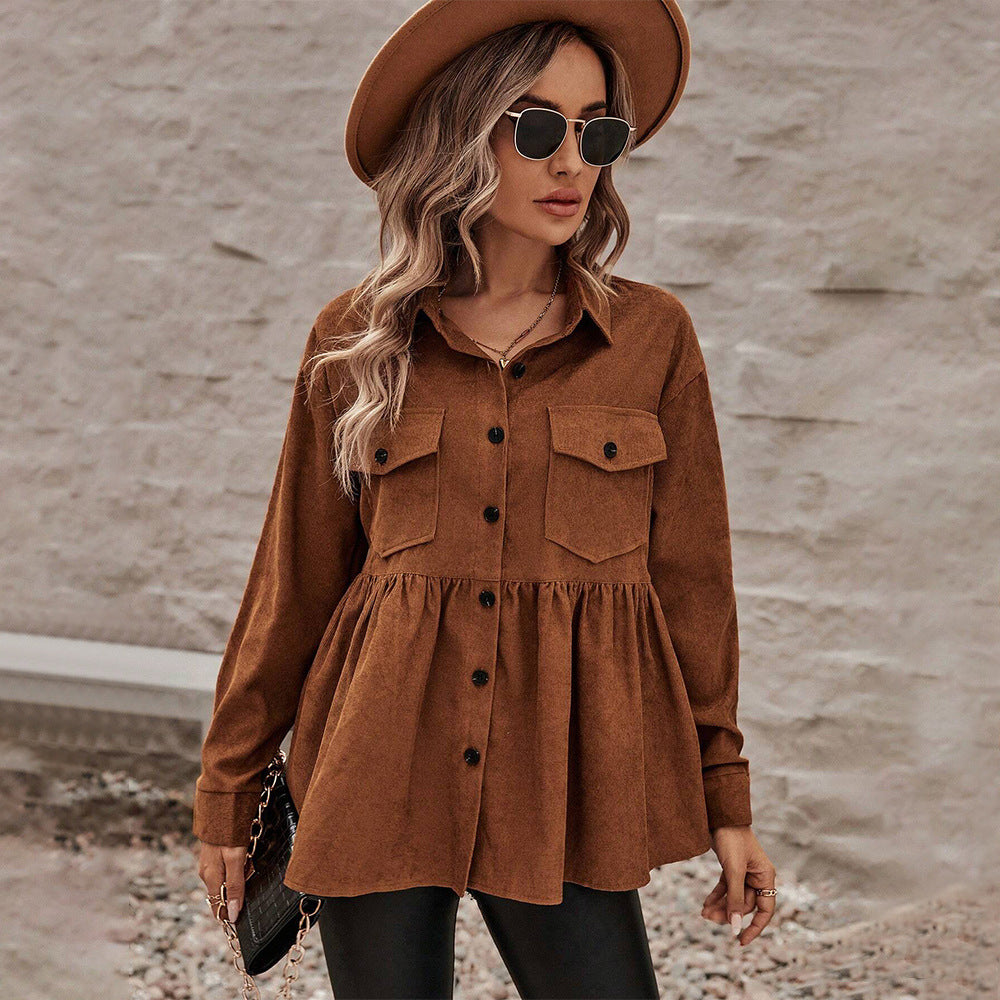 Damen Shirtkleid mit taillierter Passform und Knopfdetails Drune