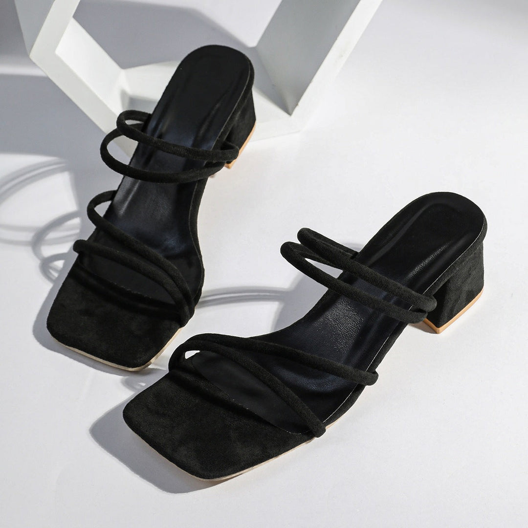 Damen Elegante Sandalen mit geschmackvollem Blockabsatz und verstellbaren Riemen Drune