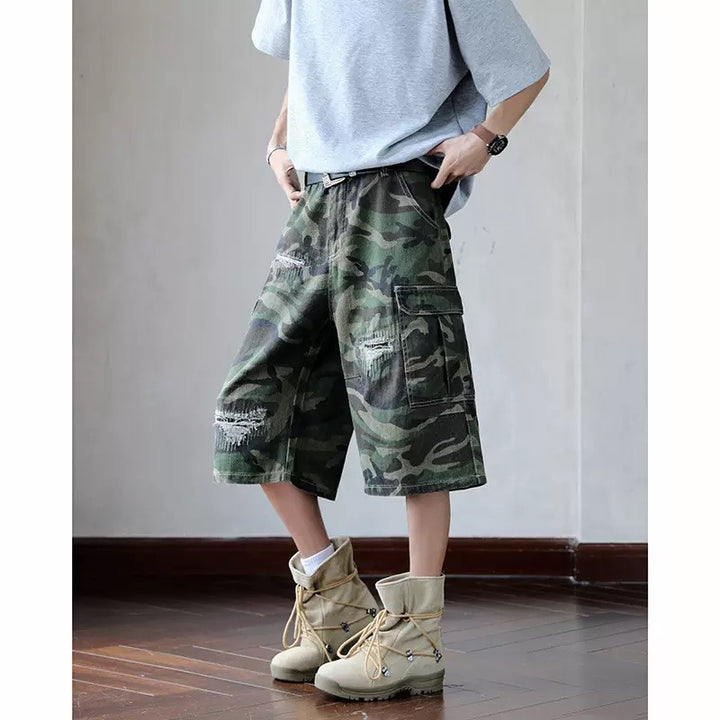 Herren Cargo-Shorts mit robustem Camouflage-Design und vielseitigen Taschen Drune