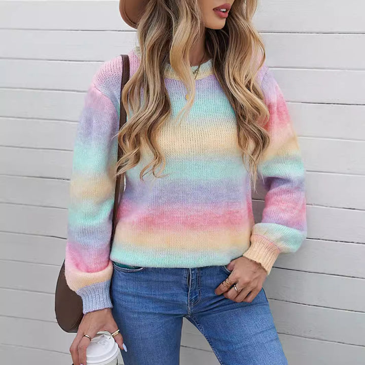 Damen modischer Pullover mit sanften Farbverlauf und relaxed Fit Drune