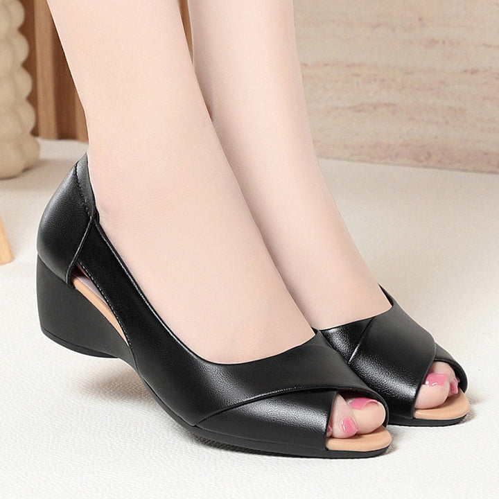 Damen offene Wedgeschuhe mit modischem Schnitt und komfortablem Fußbett Drune
