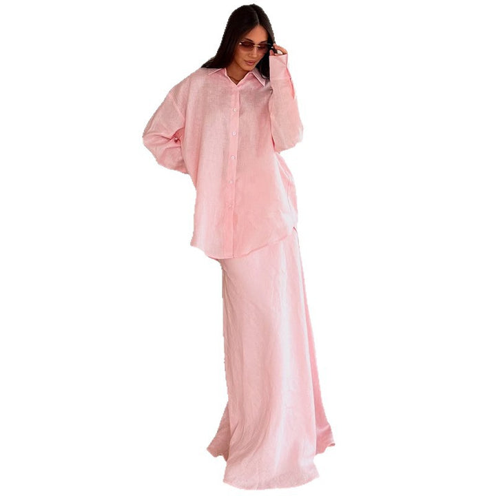 Damen lässiges Leinen-Loungewear-Ensemble Drune