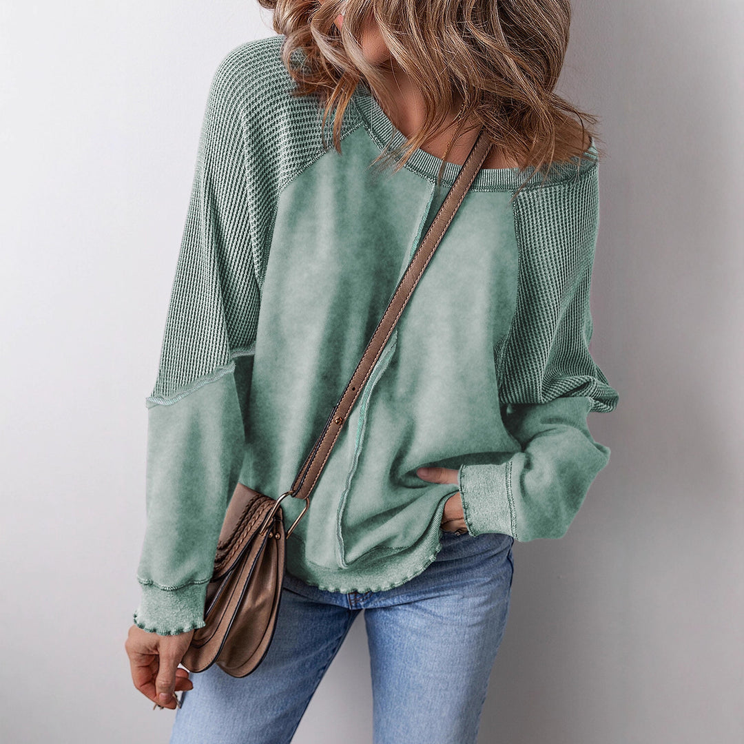 Damen lässiger Oversized-Pullover mit strukturiertem Material und weitem Schnitt Drune