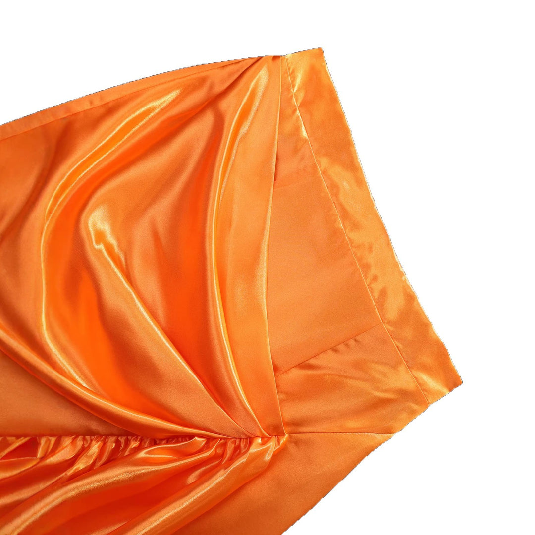 Damen Eleganter Satinrock mit asymmetrischem Design und voluminösem Rüschenabschluss Drune