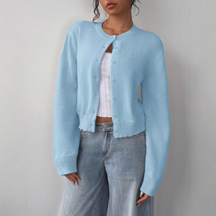 Damen Strickjacke mit feiner Textur und eleganter Knopfleiste Drune