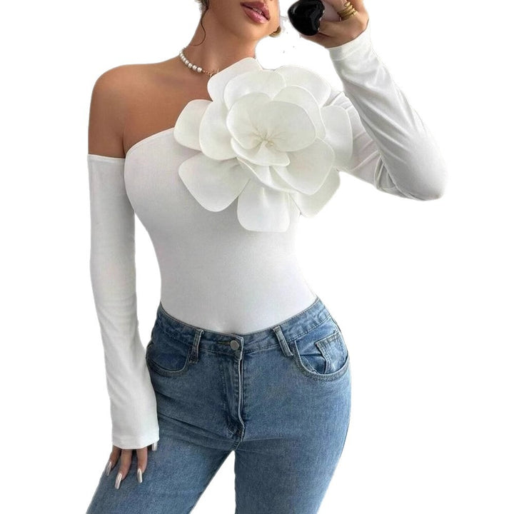 Damen Body mit eleganter Bloom-Applikation und langem Arm Drune