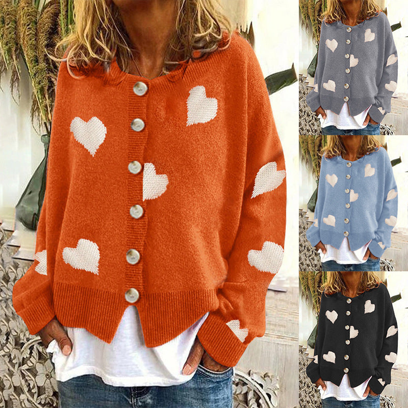 Damen Strickjacke mit Herzmotiv und modischem Schnitt Drune
