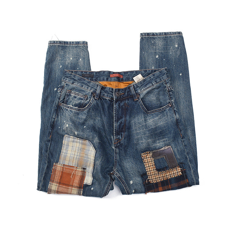 Damen Jeans mit kreativem Patchwork-Design und lässigem Schnitt Drune