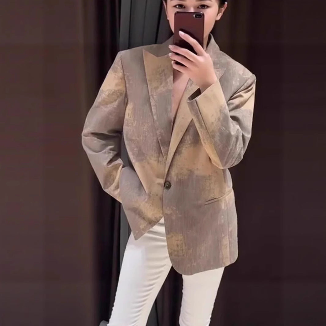 Damen Oversized Blazer mit kunstvollem Farbverlauf Drune