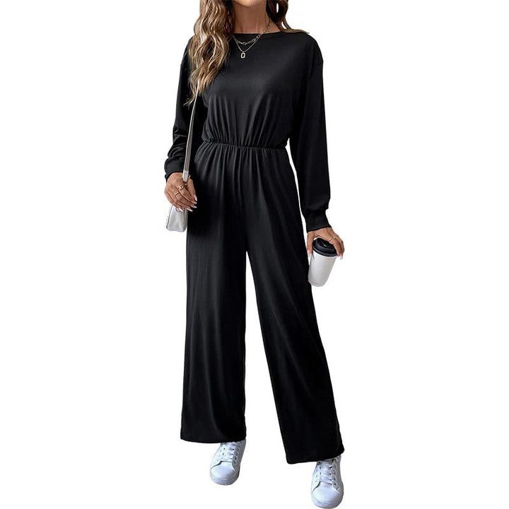 Damen lässiger Jumpsuit mit tailliertem Bund und praktischen Seitentaschen Drune