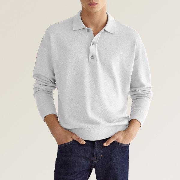 Herren elegantes Poloshirt aus atmungsaktivem Baumwollmix mit Knopfleiste Drune