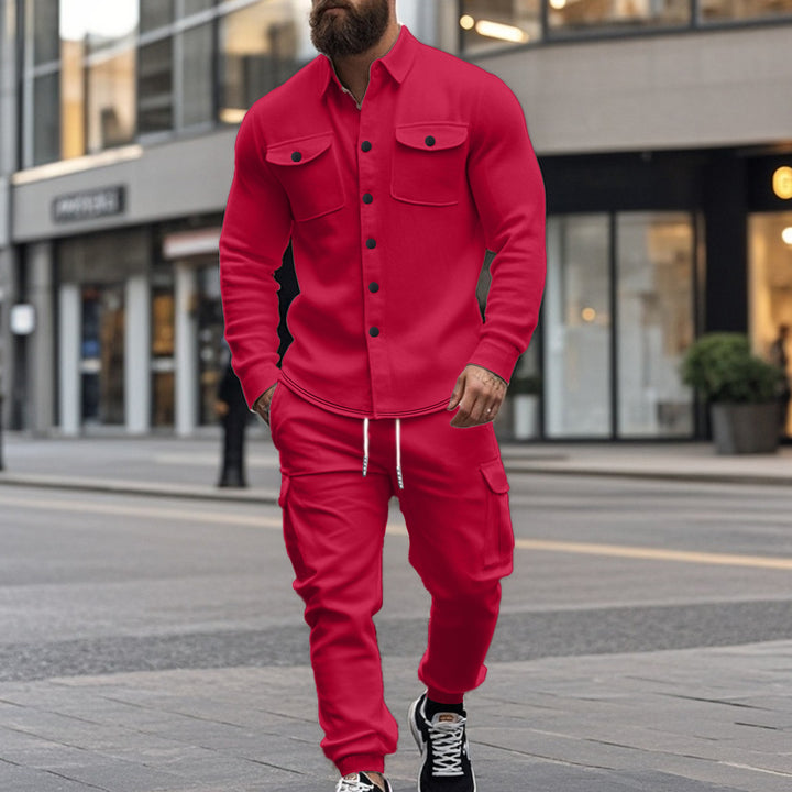 Herren nan Overshirt-Jacke im urbanen Utility-Look mit aufgesetzten Brusttaschen Drune