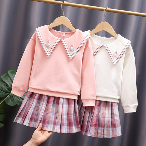 Damen Sweatshirt und Plissee-Rock Set Drune