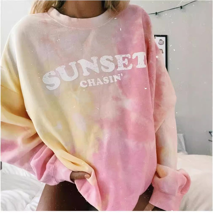 Damen Sweatshirt mit kreativen Batik-Muster Drune