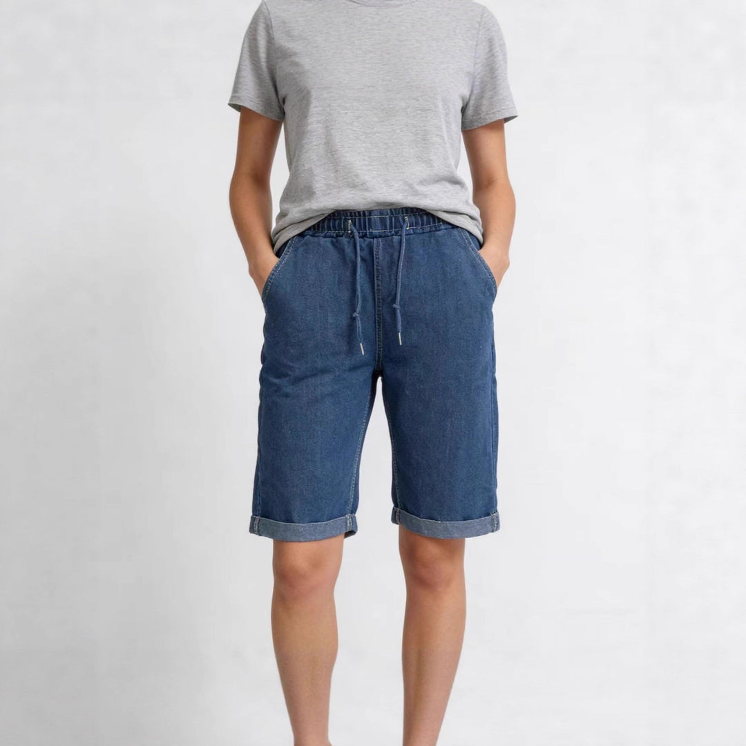 Damen Jeans-Shorts mit elastischem Bund und praktischen Taschen Drune