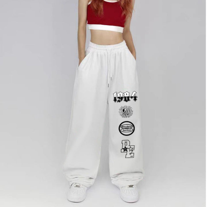 Damen weite Freizeithose mit einzigartigen Grafikdetails Drune