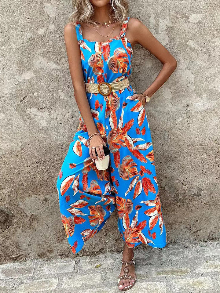 Damen Jumpsuit mit festlichem Blätterdesign Drune