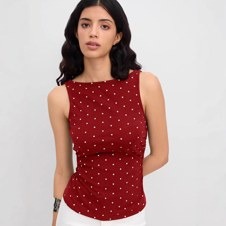Damen Chic Rollkragen Top mit Raffung und Bindegürtel Drune