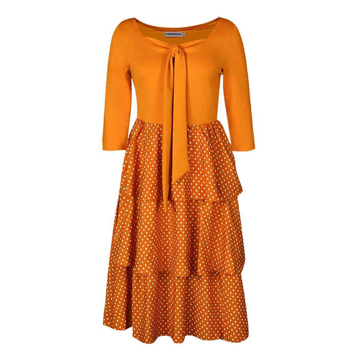 Damen Maxikleid mit verspieltem Rüschen-Design und eleganter Schleife Drune