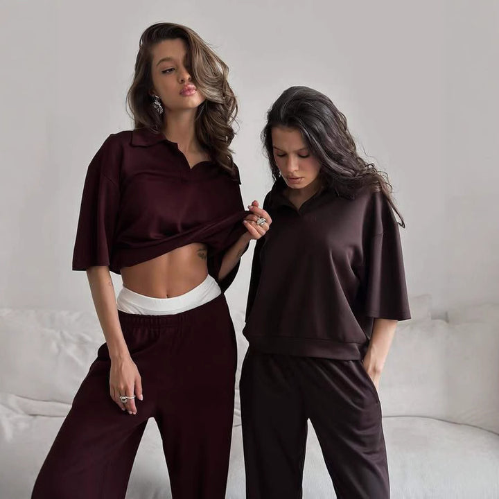 Damen bequemer und stilvoller Jumpsuit mit Kragen Drune