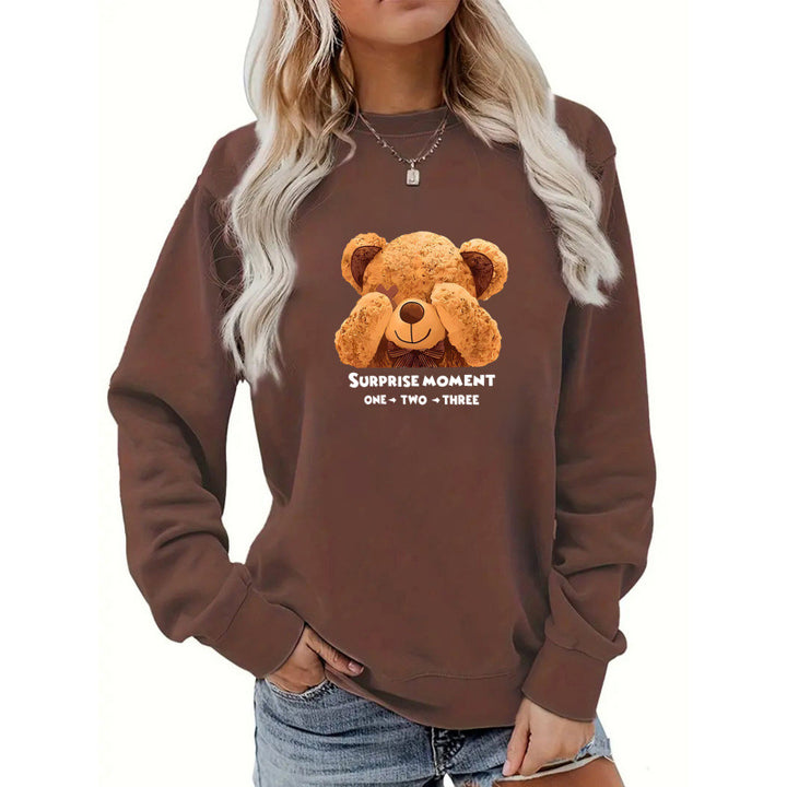 Damen Freizeitpullover mit süßem Bärenmotiv Drune