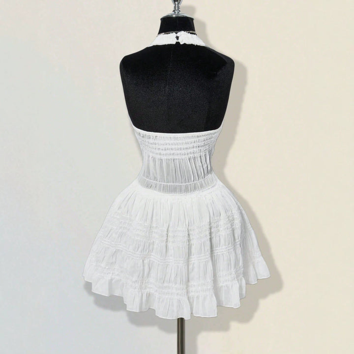 Damen Sommerliches Kleid im romantischen Vintage-Stil mit raffinierten Falten Drune