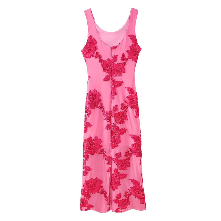 Damen Maxikleid mit floralem Stickmuster und elegantem Schnitt Drune