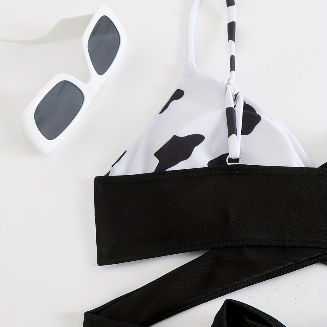 Damen Triangel-Bikini mit sportlichem Knoten-Design Drune