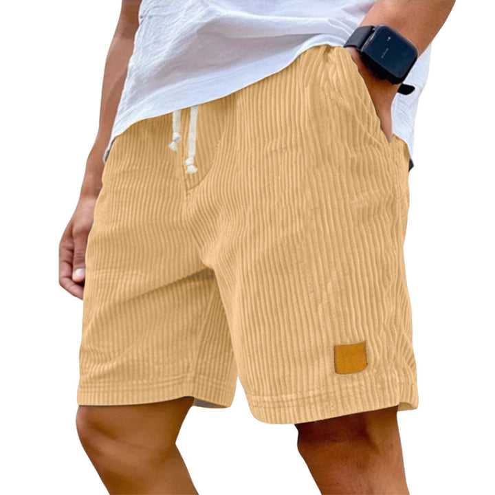 Herren nan Feincord-Shorts mit elastischem Tunnelzugbund, Kordelzug und tiefen Eingrifftaschen Drune