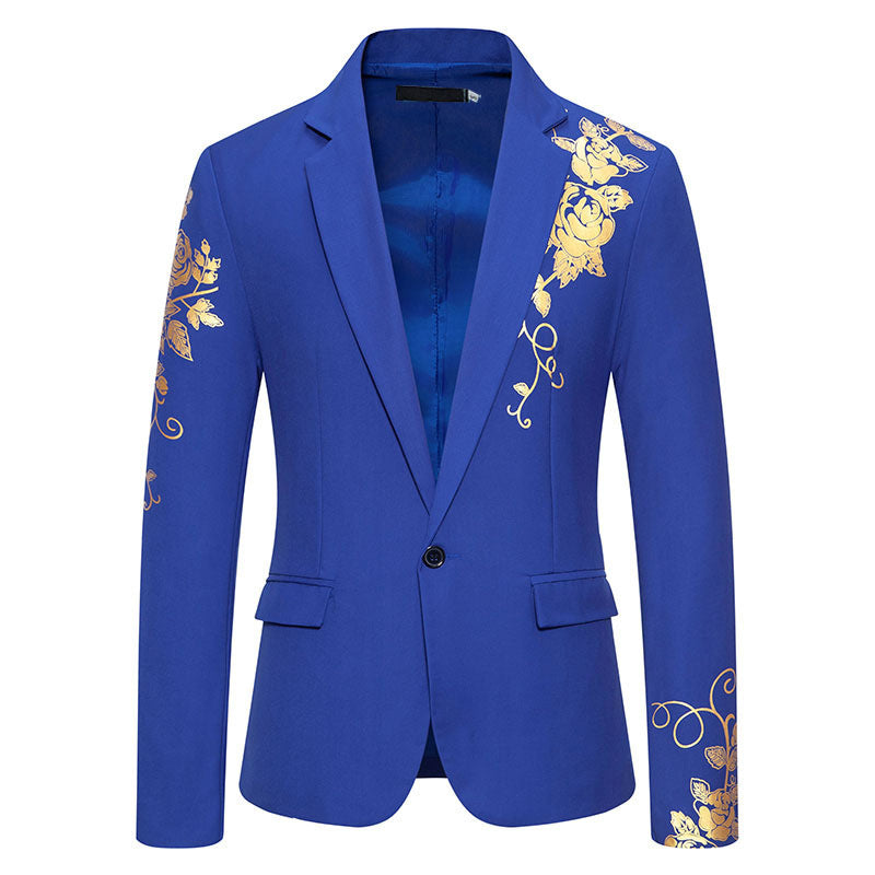 Herren eleganter Blazer mit floralem Stickdesign und feinen Details Drune