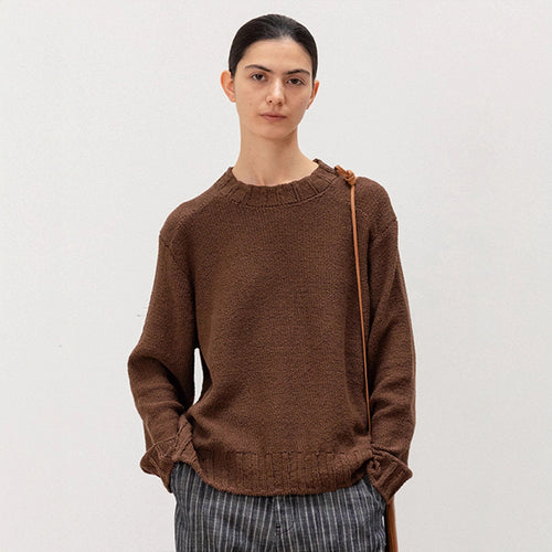 Damen Lässiger Strickpullover mit weitem Schnitt und elastischem Saum Drune