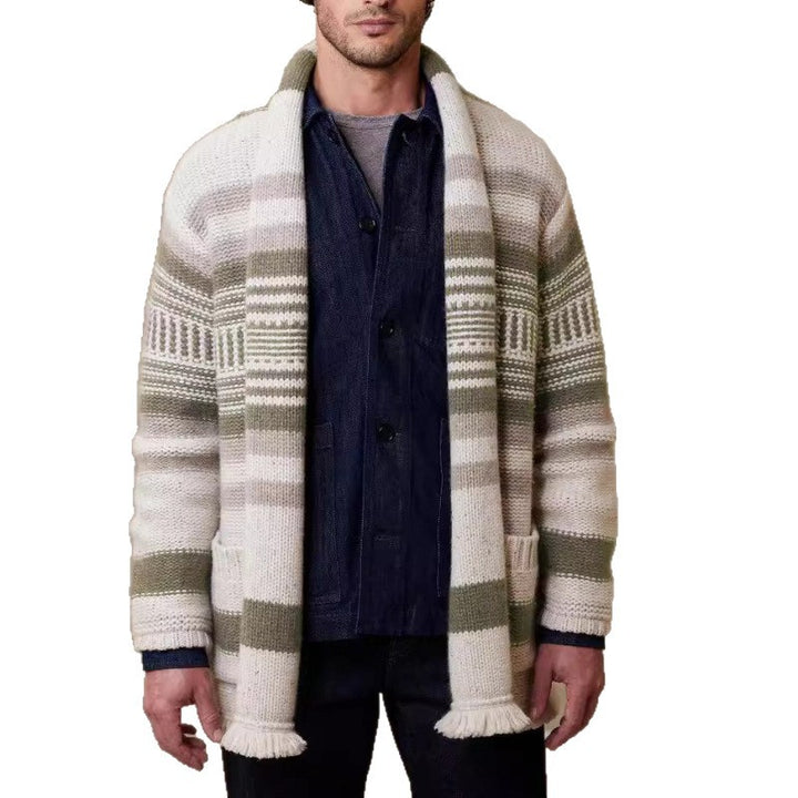 Herren Strickjacke mit modernem Muster und praktischen Taschen Drune