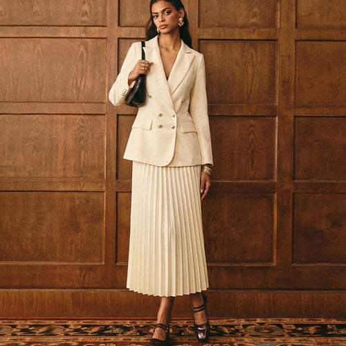 Damen eleganter Blazer mit Faltenrock Drune