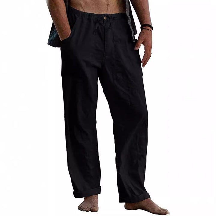 Herren nan leichte Leinenhose mit elastischem Bund und geradem Schnitt Drune