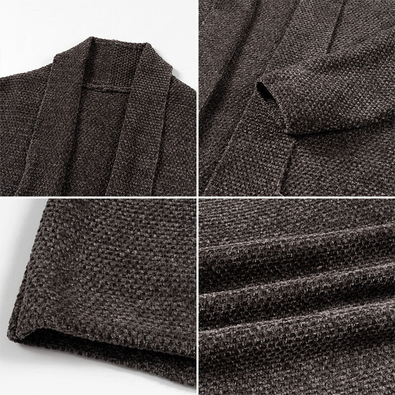 Damen lässige Strickjacke mit offenem Kragen und modernen Details Drune