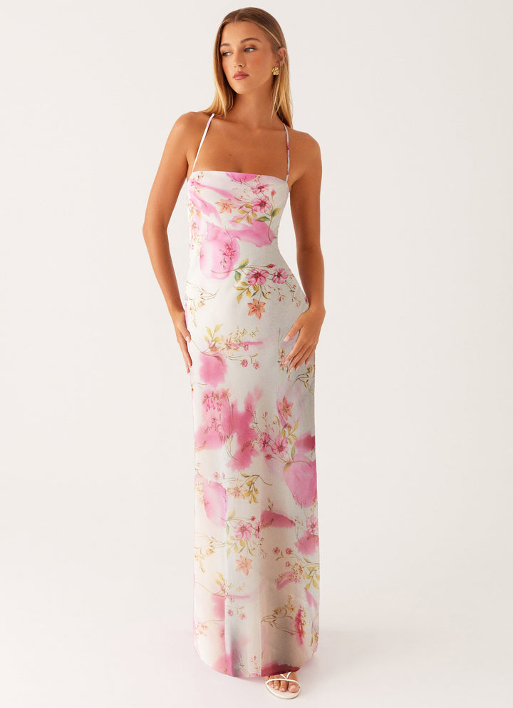 Damen Maxikleid mit floralem Muster Drune