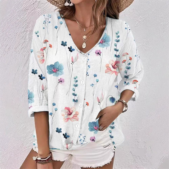 Damen Bluse mit floralem Druck und lässigem Schnitt Drune