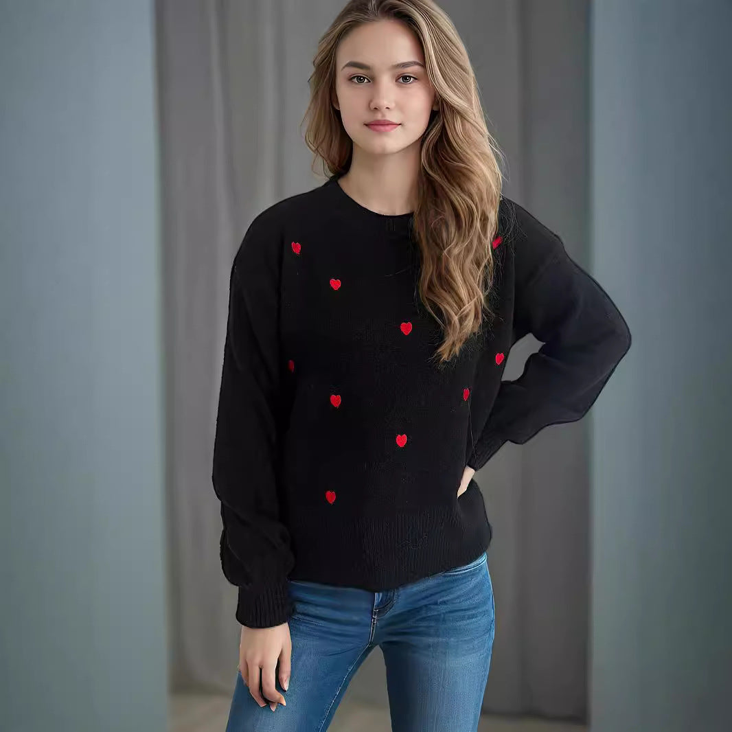 Damen Pullover mit verspieltem Herzdesign Drune